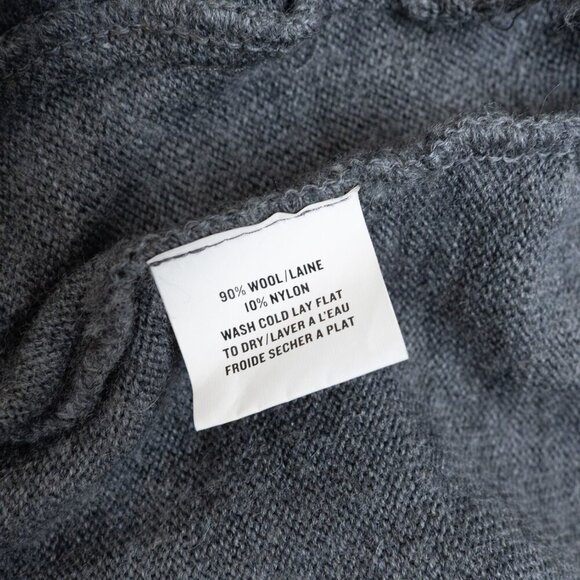 Outclass Shawl Collar Cardigan Gray Wool Blend Pockets Large - Picture 12 of 13